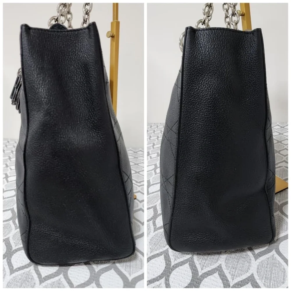 Authentic CHRISTIAN DIOR Grained Calfskin Leather Cannage Quilted Medium Ultradi - Picture 6 of 13